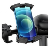 Awei X47 kerékpáros telefontartó (kormányra rögzíthető, 360°, karbon minta, 4.7 - 6.7" méret) FEKETE