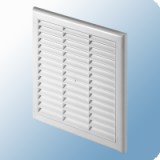 Awenta TK10 négyszögletes fali rács 150X150, szabályzó zsaluval, rovarhálóval, fehér NA100