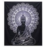 AWM B&W Kettős Pamut Ágytakaró / Falidísz - Buddha