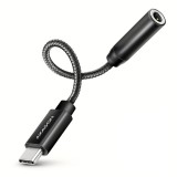 AXAGON ADA-HC  USB-C apa - 3.5 mm anya, HI-RES DAC, 10 cm Fekete audió adapter kábel
