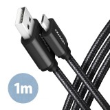 Axagon BUMM-AM10AB MicroUSB - USB-A adat- és töltőkábel 1m fekete (BUMM-AM10AB)