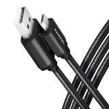 Axagon BUMM-AM20AB HQ Micro USB - USB-A adat- és töltőkábel 2m fekete (BUMM-AM20AB)