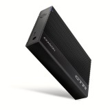 Axagon EE35-GTR USB-C 5Gbps - SATA 6G, 3.5 RIBBED box BLACK - USB Typ C HDD ház Fekete 3.5"