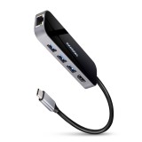Axagon HMC-6GL USB-C 6 az 1-ben hub, HDMI 4K, Gigabit LAN, PD 100W, alumínium