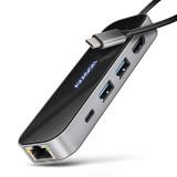 Axagon HMC-6GLN USB-C 5Gbps GLASS 6in1 hub (HMC-6GLN)