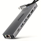 Axagon HMC-7HX2 USB-C 5Gbps DUAL 4K DISPLAY 7in1 hub (HMC-7HX2)