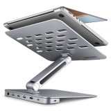 AXAGON HMC-STND Többportos USB-C 5Gbps hub és alumínium állvány laptopokhoz