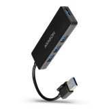 Axagon HUE-G1A Slim USB 3.2 Gen 1 hub (4xUSB-A, fekete)
