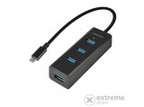 Axagon HUE-S2C USB-C 3.1 hub, fekete