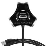 AXAGON HUE-X3B Trinity 4 portos USB2.0 hosszú kábeles fekete HUB (HUE-X3B)