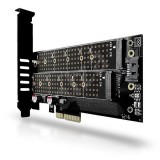 Axagon PCIE NVME+NGFF M.2 SSD adapter fekete (PCEM2-D) (PCEM2-D)
