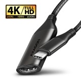 Axagon RVC-HI2M video átalakító kábel 0,25 M USB C-típus HDMI Fekete