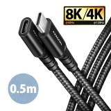 Axagon SPEED+ USB-C apa - USB-C anya hosszabbító kábel 0,5m fekete (BUCM32-CF05AB) (BUCM32-CF05AB)