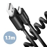Axagon TWISTER USB-C - USB-A csavart adat- és töltőkábel 1,1m fekete (BUCM-AM20TB) (BUCM-AM20TB)