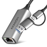 Axagon USB A+C Gigabit Ethernet hálózati adapter (ADE-TXCA) (ADE-TXCA)