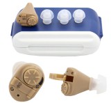Axon hallókészülék (mini, vezeték néllküli, hanger&#337;szabályzó, ite in the air design, hallást javító, 2db ag3 elem) bézs k-82