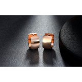 AZIZ 316L nemesacél beszúrós széles karika fülbevaló, rose gold színben