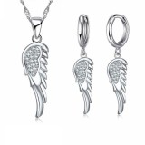 AZIZ Angyalszárny motívumos nyaklánc és fülbevaló szett