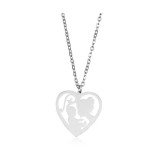 AZIZ Anya gyermekkel nemesacél medál nyaklánccal