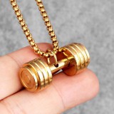 AZIZ Arany színű nemesacél súlyzó medál nyaklánccal