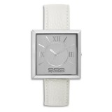 AZIZ Barcelona férfi óra, nagyméretű tokkal, fehér bőrszíjjal, (45mm), 3ATM, dobozos