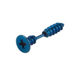 AZIZ Csavar fülbevaló nemesacél, kék - 1 pár