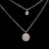 AZIZ Dupla nemesacél nyaklánc cirkónium kristállyal, ezüst színű