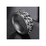 AZIZ Ezüst színű láncos nemesacél karikagyűrű, több méretben