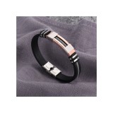 AZIZ Férfi nemesacél és szilikon karkötő, rose gold