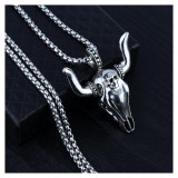 AZIZ Nemesacél bikafej medál, nyaklánccal