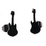 AZIZ Nemesacél gitár beszúrós fülbevaló, fekete