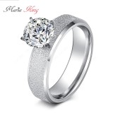 AZIZ Nemesacél gyűrű cirkónium kővel, ezüst színű, több méretben