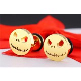 AZIZ Nemesacél hiphop tökfej beszúrós fülbevaló, arany színű