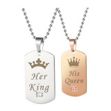 AZIZ Nemesacél His Queen - Her King páros nyaklánc, ajándékdobozzal