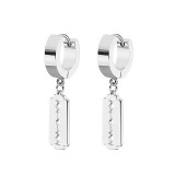 AZIZ Nemesacél karika és penge fülbevaló, ezüst színű