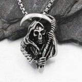 AZIZ Nemesacél Kaszás medál, nyaklánccal