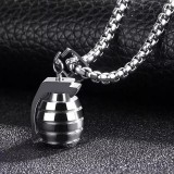 AZIZ Nemesacél kézigránátos medál nyaklánccal, ezüst színű