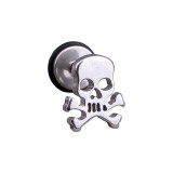 AZIZ Nemesacél koponya beszúrós fülbevaló, ezüst színű, 1 db