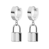 AZIZ Nemesacél lakat fülbevaló, ezüst színű