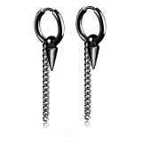 AZIZ Nemesacél láncos fülbevaló, fekete színű