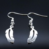 AZIZ Nemesacél madártoll fülbevaló, ezüst színű