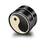 AZIZ Nemesacél mágneses fülklip, yin-yang - 1 db