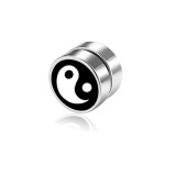 AZIZ Nemesacél mágneses fülklip, yin yang