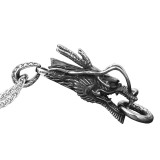 AZIZ Nemesacél sárkányos medálos nyaklánc