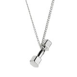 AZIZ Nemesacél súlyzó medál nyaklánccal, ezüst színű