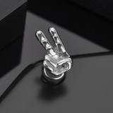 AZIZ Punk V, mint Victory nemesacél fülbevaló, ezüst színű, 1 db