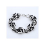 AZIZ Retro kelta kereszt és koponya férfi karkötő, 20 cm