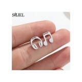 AZIZ Zenei nemesacél fülbevaló, ezüst színű