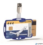 Azonosítókártya-tartó, 2 kártyához, nyitott, csiptetővel, DURABLE, kék