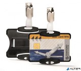 Azonosítókártya-tartó, 54x85 mm, csiptetővel, DURABLE, fekete